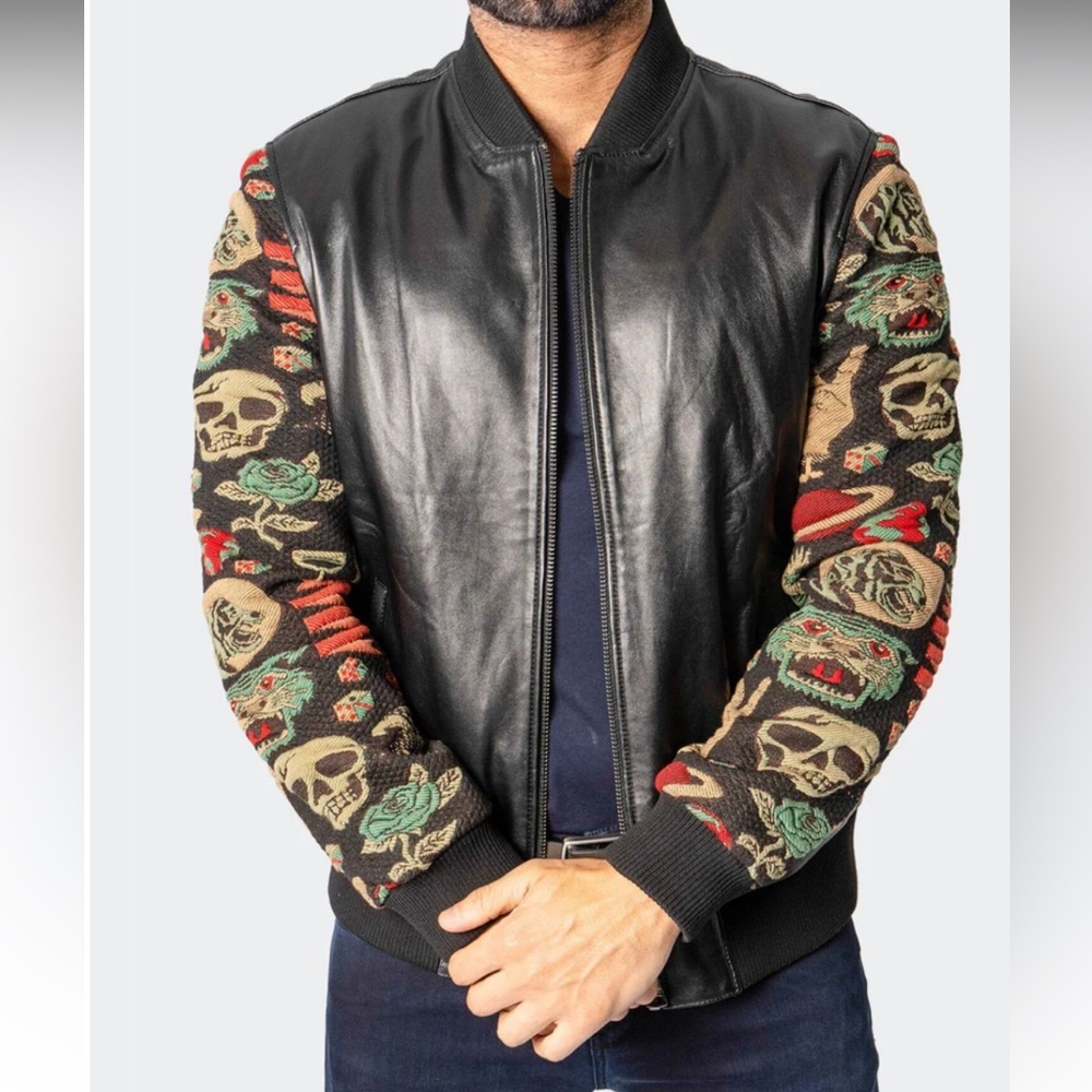 NEW Maceoo Leather G Dragon Sleeve Jacket – Black – Size Small – NWT